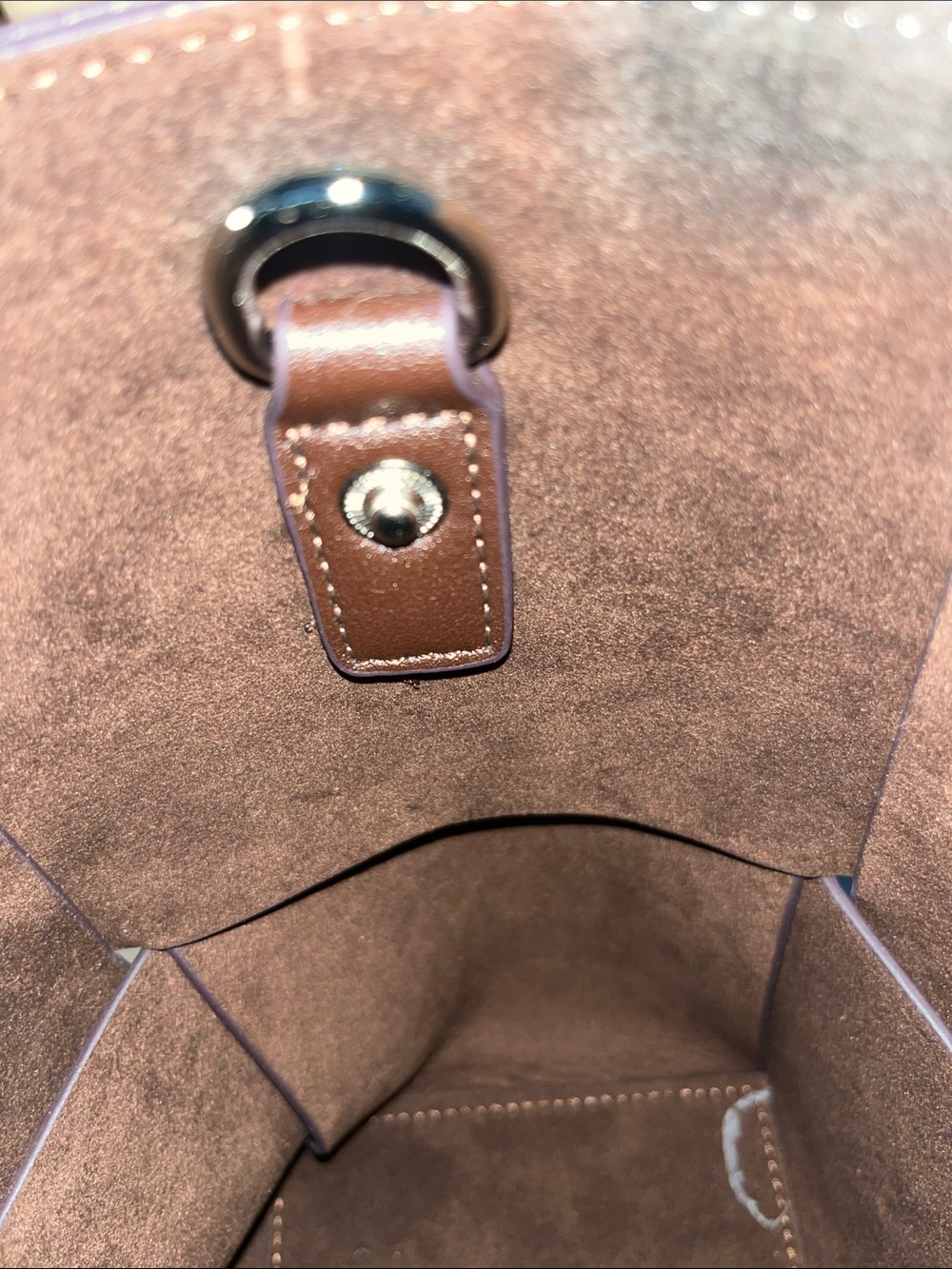 Verano Hill Karina Wood or Chocolate Brown Woven Medium Tote Bag - Picture 8 of 9
